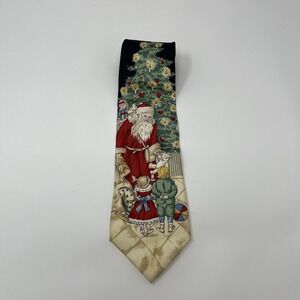 Tie Rack Vintage Christmas Silk Tie Santa Windsor Collection Novelty Office